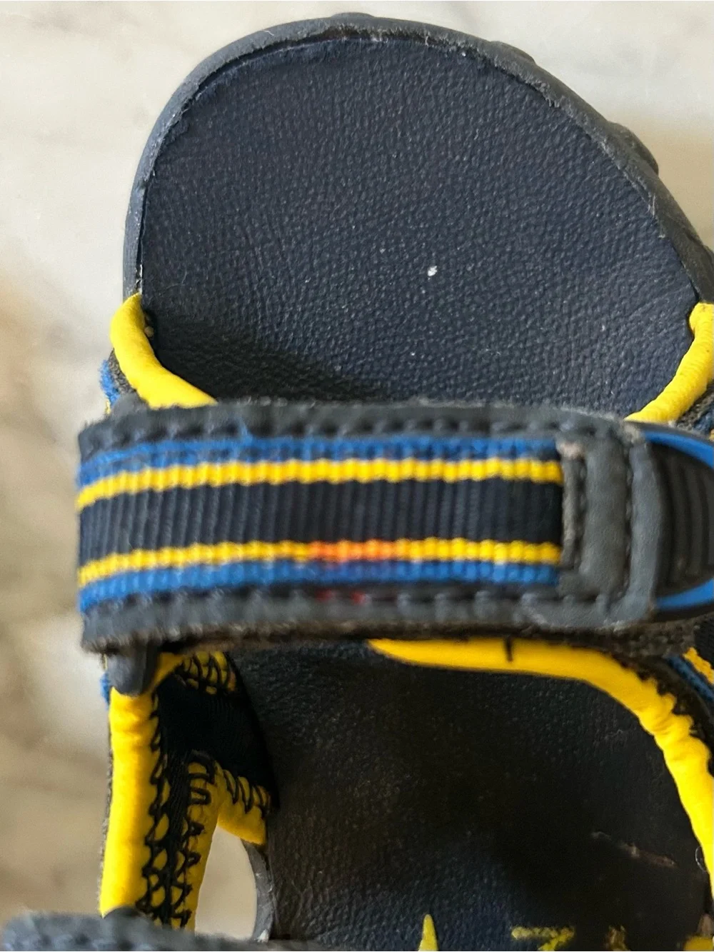Stride Rite Made to Play Adjustable Waterproof Sandals in Navy and Yellow